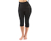 GINA dámské Capri s vysokým pasem sportovní, bezešvé, klasické, jednobarevné ECO Bamboo Sport 95038P  - černá  L/XL