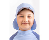 Unuo, Dětská kšiltovka s plachetkou a UV ochranou 50+, Sv. Modrá, Velryby Velikost: S (45-48 cm)