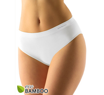 GINA dámské kalhotky klasické, širší bok, bezešvé, jednobarevné Eco Bamboo 00038P  - bílá  L/XL