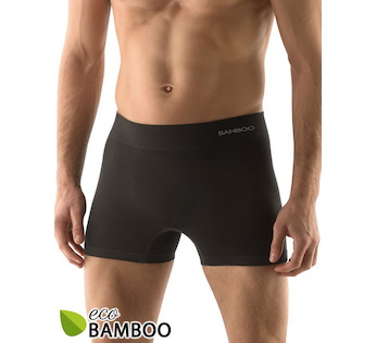 GINA pánské boxerky delší nohavička, bezešvé, jednobarevné Eco Bamboo 54005P  - černá  M/L